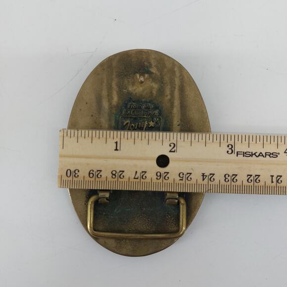 Tony Lama The State of Texas Brass Tony Western Belt Buckle - Picture 5 of 12